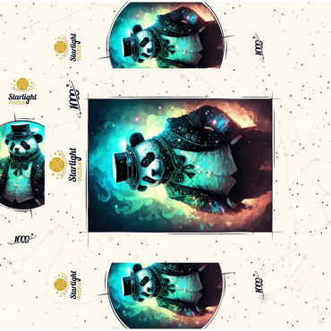 Steampunk Panda - Fantasy Digital Art with Glow Effects 1000 Jigsaw Puzzle box 3D Modell