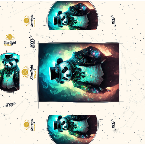 Steampunk Panda - Fantasy Digital Art with Glow Effects 1000 Jigsaw Puzzle box 3D Modell