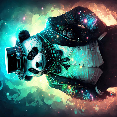 Steampunk Panda - Fantasy Digital Art with Glow Effects 100 Jigsaw Puzzle 3D Modell