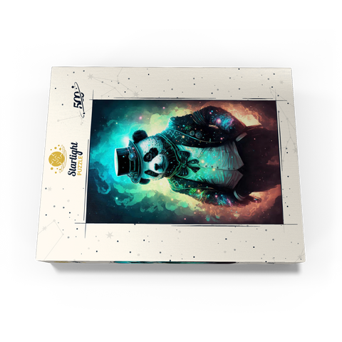 Steampunk Panda - Fantasy Digital Art with Glow Effects 500 Jigsaw Puzzle box view3
