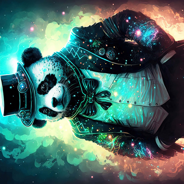 Steampunk Panda - Fantasy Digital Art with Glow Effects 500 Jigsaw Puzzle 3D Modell