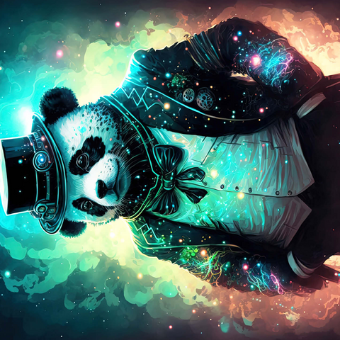 Steampunk Panda - Fantasy Digital Art with Glow Effects 500 Jigsaw Puzzle 3D Modell