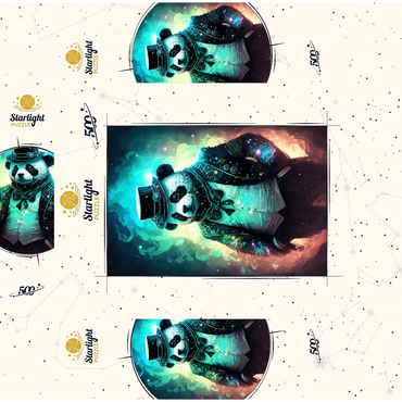 Steampunk Panda - Fantasy Digital Art with Glow Effects 500 Jigsaw Puzzle box 3D Modell