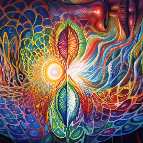 Psychedelic Visionary Face 1000 Jigsaw Puzzle 3D Modell