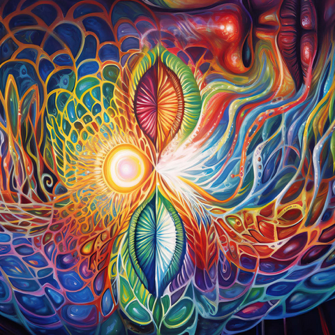 Psychedelic Visionary Face 500 Jigsaw Puzzle 3D Modell