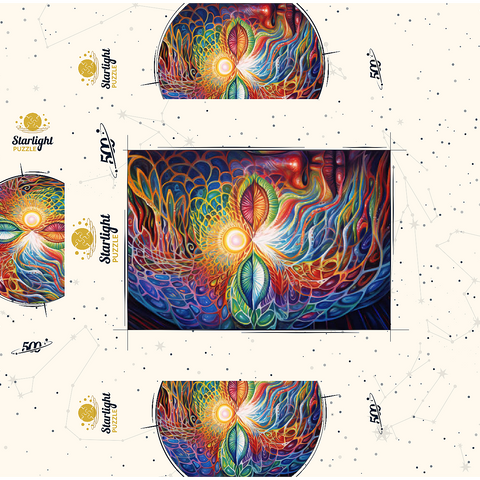 Psychedelic Visionary Face 500 Jigsaw Puzzle box 3D Modell