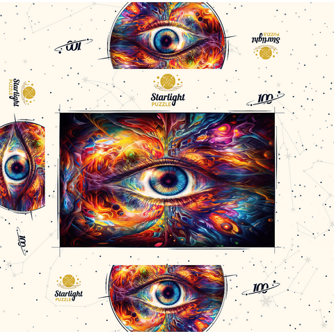 Psychedelic Eye 100 Jigsaw Puzzle box 3D Modell