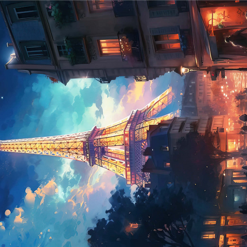 Eiffel Tower at Night - Dreamy Paris Cityscape 1000 Jigsaw Puzzle 3D Modell