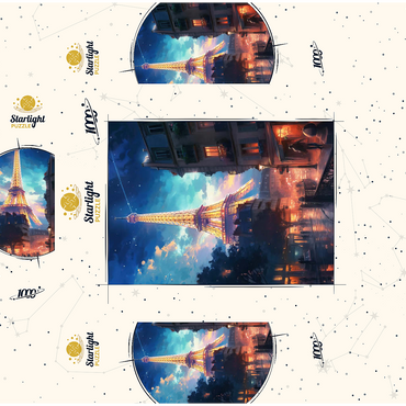 Eiffel Tower at Night - Dreamy Paris Cityscape 1000 Jigsaw Puzzle box 3D Modell