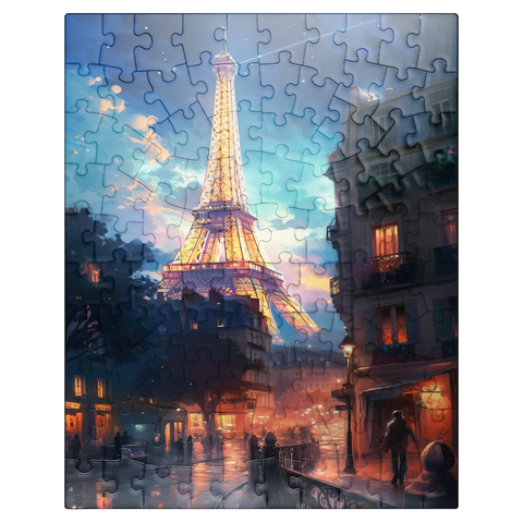 puzzleplate Eiffel Tower at Night - Dreamy Paris Cityscape 100 Jigsaw Puzzle