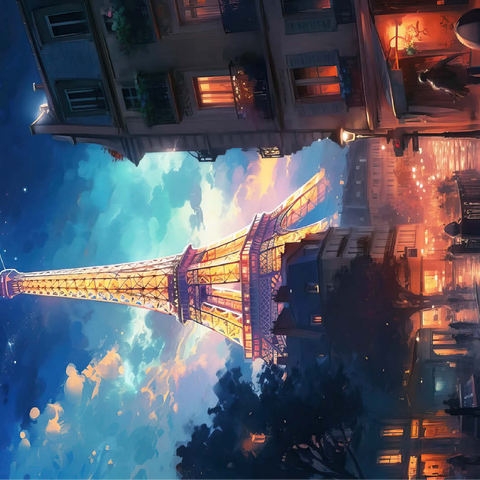 Eiffel Tower at Night - Dreamy Paris Cityscape 100 Jigsaw Puzzle 3D Modell