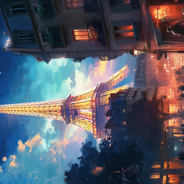 Eiffel Tower at Night - Dreamy Paris Cityscape 500 Jigsaw Puzzle 3D Modell