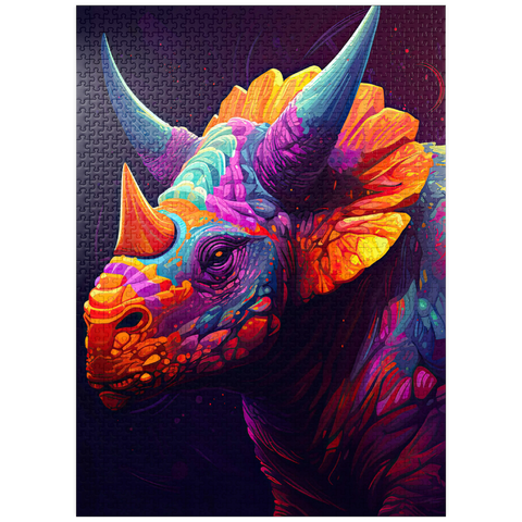 puzzleplate Vibrant Triceratops 1000 Jigsaw Puzzle
