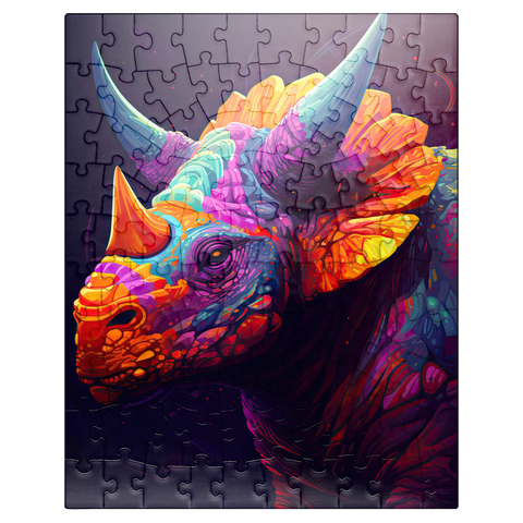 puzzleplate Vibrant Triceratops 100 Jigsaw Puzzle