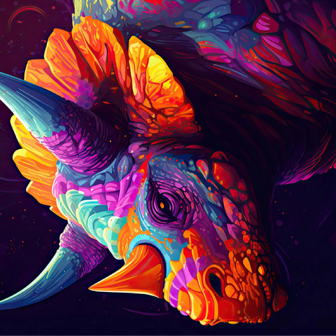 Vibrant Triceratops 100 Jigsaw Puzzle 3D Modell