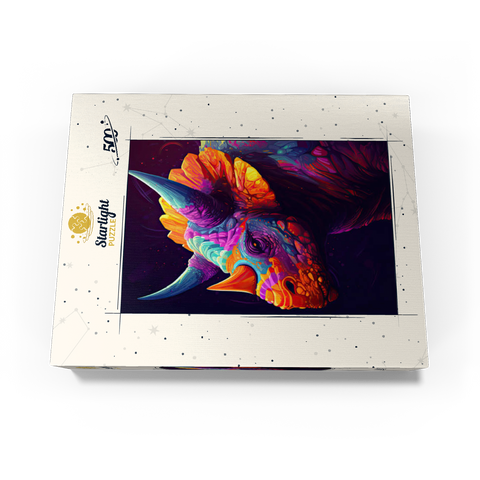 Vibrant Triceratops 500 Jigsaw Puzzle box view3