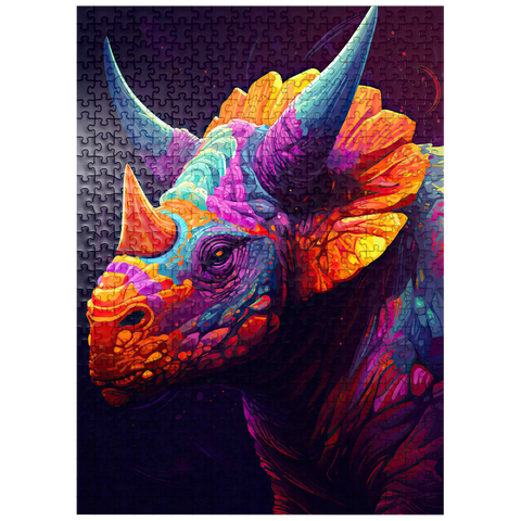 puzzleplate Vibrant Triceratops 500 Jigsaw Puzzle