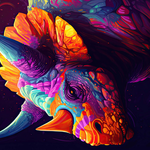 Vibrant Triceratops 500 Jigsaw Puzzle 3D Modell