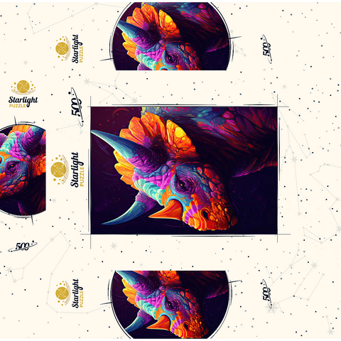 Vibrant Triceratops 500 Jigsaw Puzzle box 3D Modell
