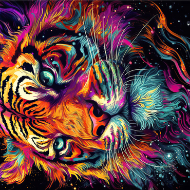Neon Tiger 1000 Jigsaw Puzzle 3D Modell