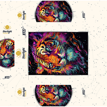 Neon Tiger 1000 Jigsaw Puzzle box 3D Modell