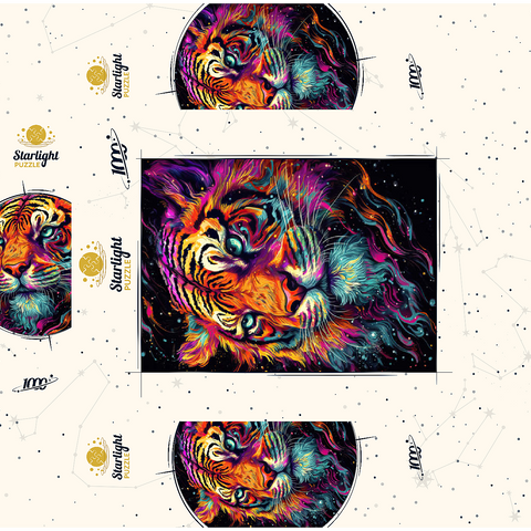 Neon Tiger 1000 Jigsaw Puzzle box 3D Modell