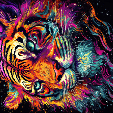 Neon Tiger 100 Jigsaw Puzzle 3D Modell