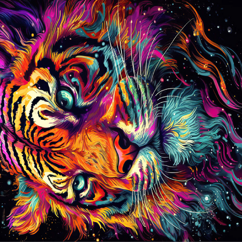 Neon Tiger 100 Jigsaw Puzzle 3D Modell