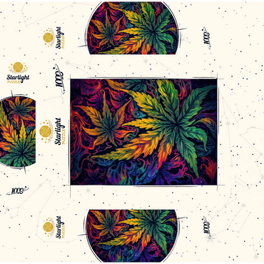Psychedelic Leaves 1000 Jigsaw Puzzle box 3D Modell