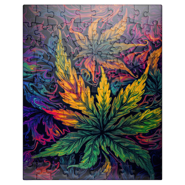 puzzleplate Psychedelic Leaves 100 Jigsaw Puzzle
