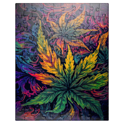 puzzleplate Psychedelic Leaves 100 Jigsaw Puzzle