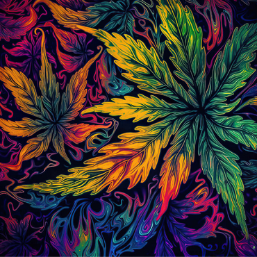 Psychedelic Leaves 100 Jigsaw Puzzle 3D Modell