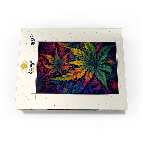 Psychedelic Leaves 500 Jigsaw Puzzle box view3