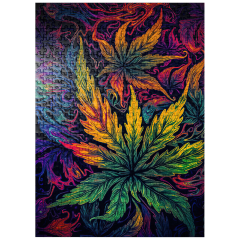 puzzleplate Psychedelic Leaves 500 Jigsaw Puzzle