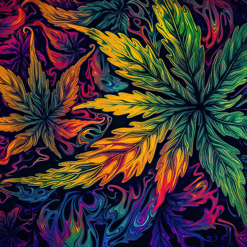 Psychedelic Leaves 500 Jigsaw Puzzle 3D Modell