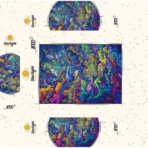 Psychedelic Swirls 1000 Jigsaw Puzzle box 3D Modell
