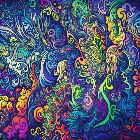Psychedelic Swirls 100 Jigsaw Puzzle 3D Modell