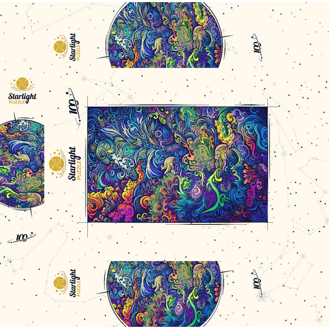 Psychedelic Swirls 100 Jigsaw Puzzle box 3D Modell