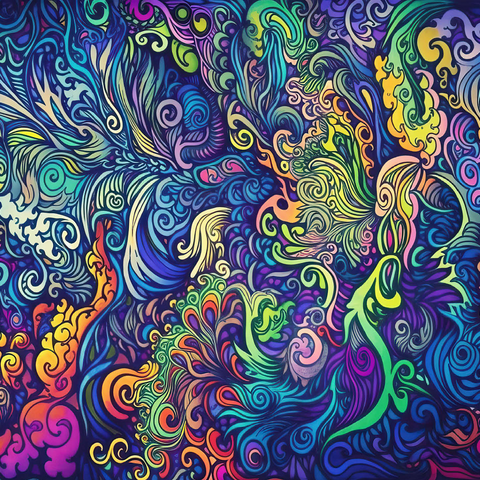 Psychedelic Swirls 500 Jigsaw Puzzle 3D Modell