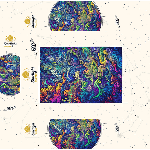 Psychedelic Swirls 500 Jigsaw Puzzle box 3D Modell