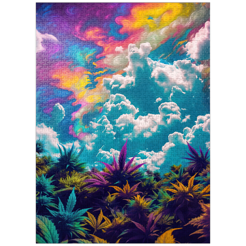 puzzleplate Psychedelic Sky Over Vibrant Foliage 1000 Jigsaw Puzzle