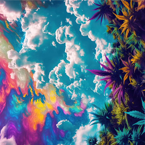 Psychedelic Sky Over Vibrant Foliage 1000 Jigsaw Puzzle 3D Modell