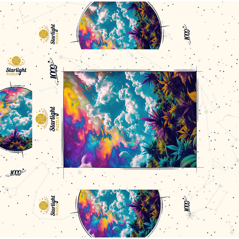 Psychedelic Sky Over Vibrant Foliage 1000 Jigsaw Puzzle box 3D Modell