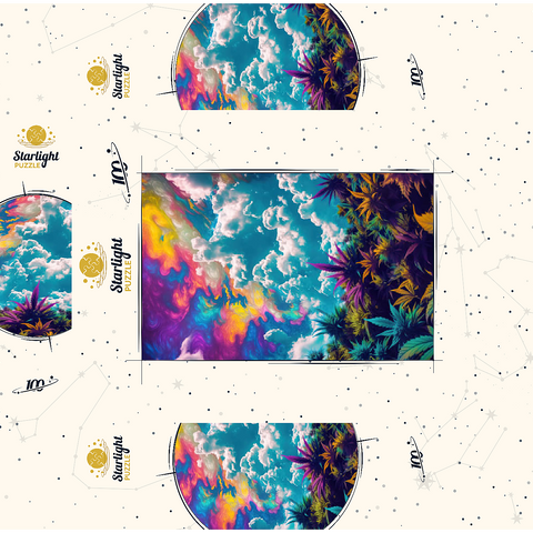 Psychedelic Sky Over Vibrant Foliage 100 Jigsaw Puzzle box 3D Modell