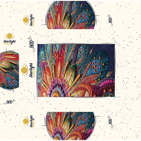 Intricate Embroidery 500 Jigsaw Puzzle box 3D Modell