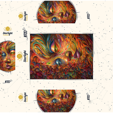 Psychedelic Portrait 1000 Jigsaw Puzzle box 3D Modell