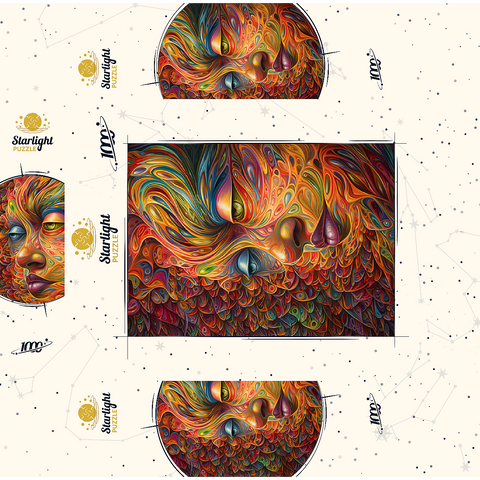 Psychedelic Portrait 1000 Jigsaw Puzzle box 3D Modell