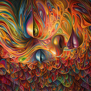 Psychedelic Portrait 100 Jigsaw Puzzle 3D Modell