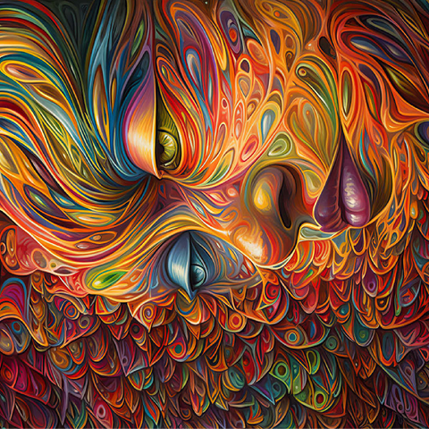 Psychedelic Portrait 100 Jigsaw Puzzle 3D Modell
