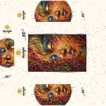Psychedelic Portrait 100 Jigsaw Puzzle box 3D Modell